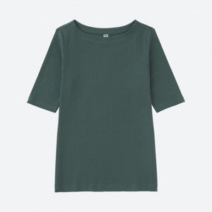 Uniqlo ribbed sweater M, never worn, green-gray